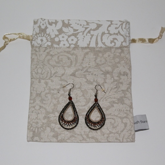 Soft Surroundings Jewelry - TASHA BROWN MULTI BEADED PIERCED EARRINGS W/ POUCH